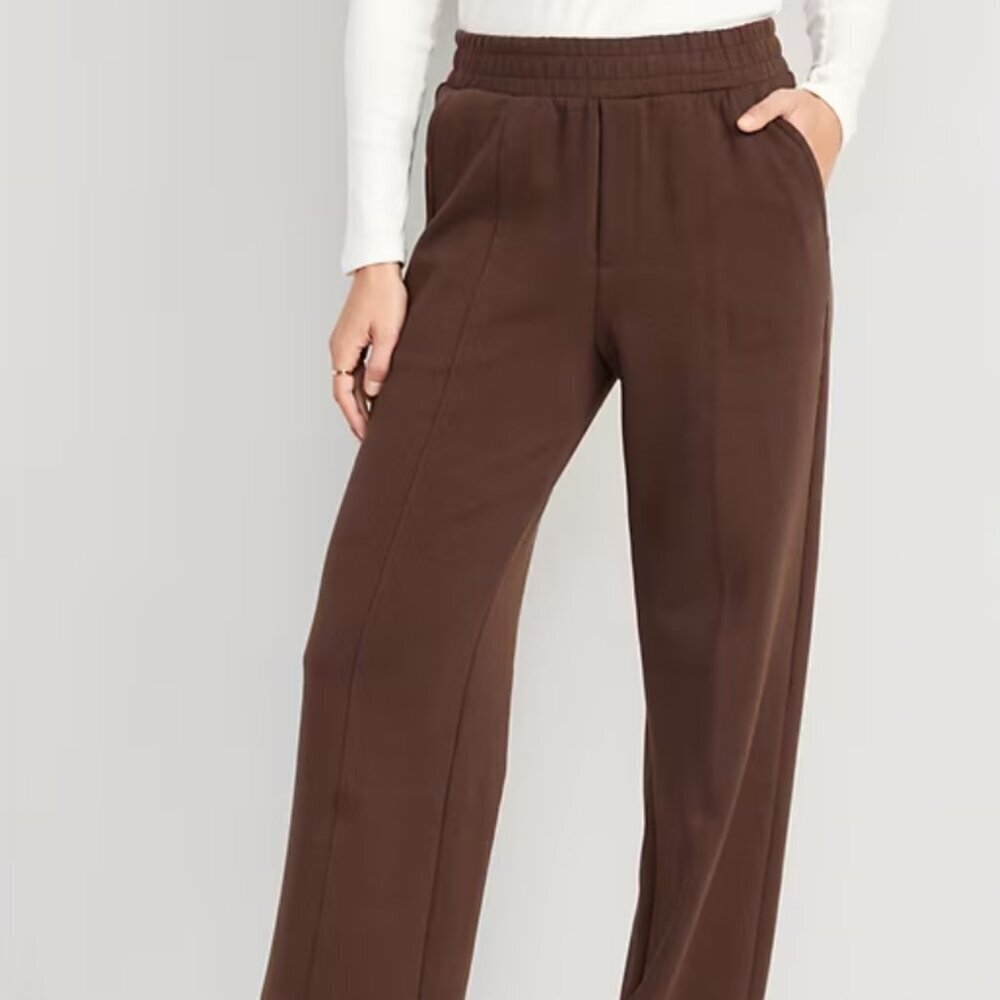 Old Navy Active Dynamic Fleece Dark Chocolate Brown Wide Leg Highrise Sweatpants